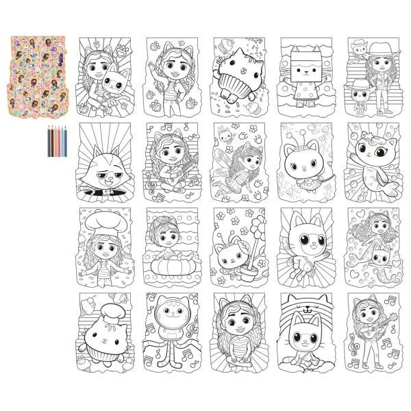 GABBY\'S DOLLHOUSE SHAPED COLOURING PAD 20 SHEETS