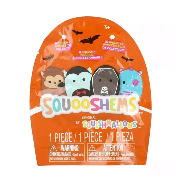 SQUISHMALLOWS - SQUOOSHEMS - BLIND ΣΑΚΟΥΛΑΚΙ ΜΕ ΖΟΥΛΗΧΤΗ ΦΙΓΟΥΡΑ ΕΚΠΛΗΞΗ 6 εκ. - HALLOWEEN SQUAD W2