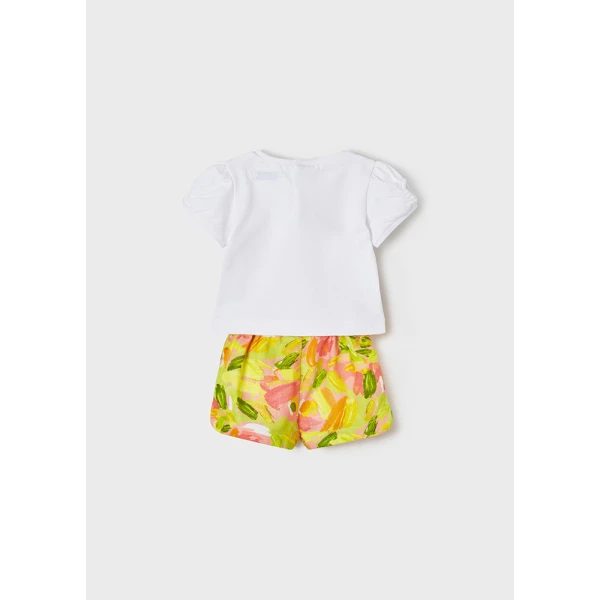 MAYORAL SET BERMUDA SHORTS STAMPED CORAL