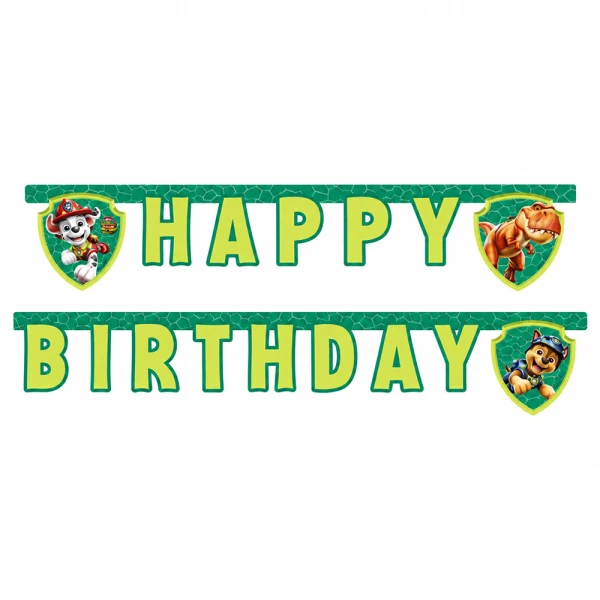 ΧΑΡΤΙΝΗ ΓΙΡΛΑΝΤΑ ΓΡΑΜΜΑΤΩΝ HAPPY BRTHDAY PAW PATROL 3 DINO MOVIE