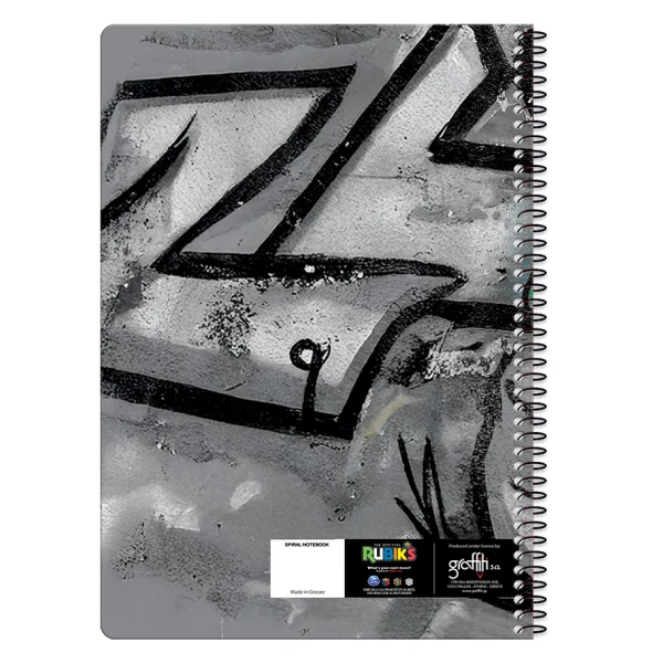 SPIRAL NOTEBOOK 17X25 cm 2 SUBJECTS RUBIKS - 3 DESIGNS