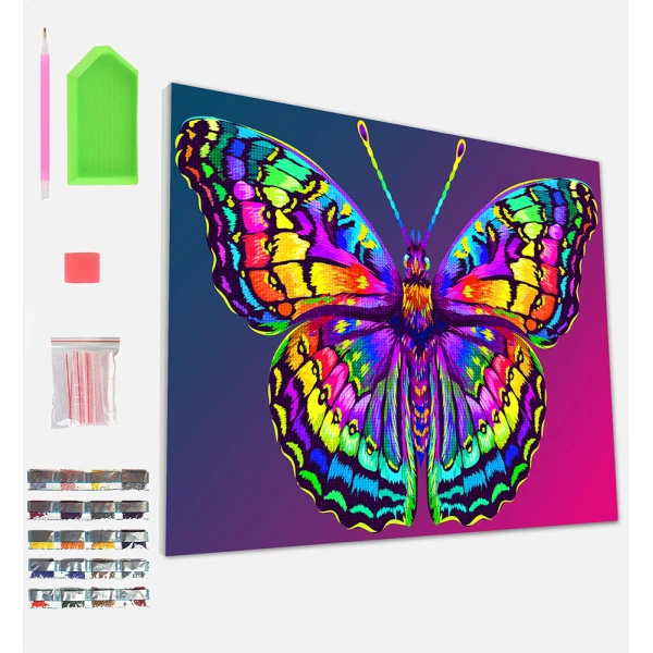 SPLAT PLANET ΣΕΤ DIAMOND PAINTING ΣΕ ΚΑΜΒΑ ΜΕ ΤΕΛΑΡΟ 30Χ40 εκ. BUTTERFLY