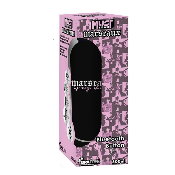 MUST TEAM STAINLESS STEEL THERMAL WATER BOTTLE 500ml WITH BLUETOOTH 7.4X22.2 cm MARSEAUX