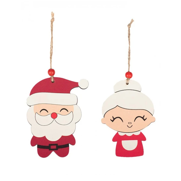 ΧΡΙΣΤΟΥΓΕΝΝΙΑΤΙΚΟ ΞΥΛΙΝΟ ΣΤΟΛΙΔΙ 10 εκ. MR & MRS SANTA - 2 ΣΧΕΔΙΑ