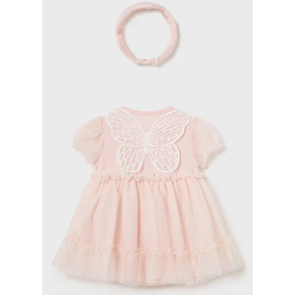 MAYORAL ROMPER TULLE SKIRT AND HEADBAND PINK