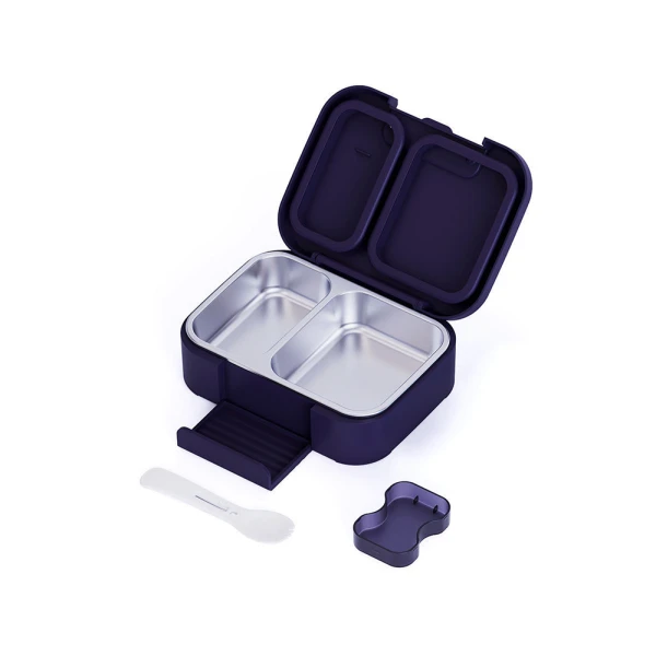 LUNCH BOX SAVE THE AEGEAN 750ml 2 STAINLESS STEEL REMOVABLE COMPARTMENTS SOLAR JUMB