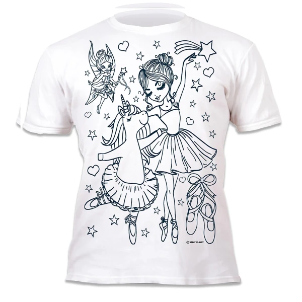 SPLAT PLANET ΠΛΕΝΟΜΕΝΟ T-SHIRT ΖΩΓΡΑΦΙΚΗΣ UNICORN BALLERINA ΜΕ ΜΑΡΚΑΔΟΡΟΥΣ (3-4 ΕΤΩΝ)
