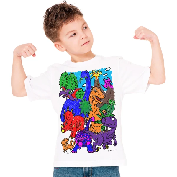 SPLAT PLANET ΠΛΕΝΟΜΕΝΟ T-SHIRT ΖΩΓΡΑΦΙΚΗΣ DINOSAURS ΜΕ ΜΑΡΚΑΔΟΡΟΥΣ (7-8 ΕΤΩΝ)