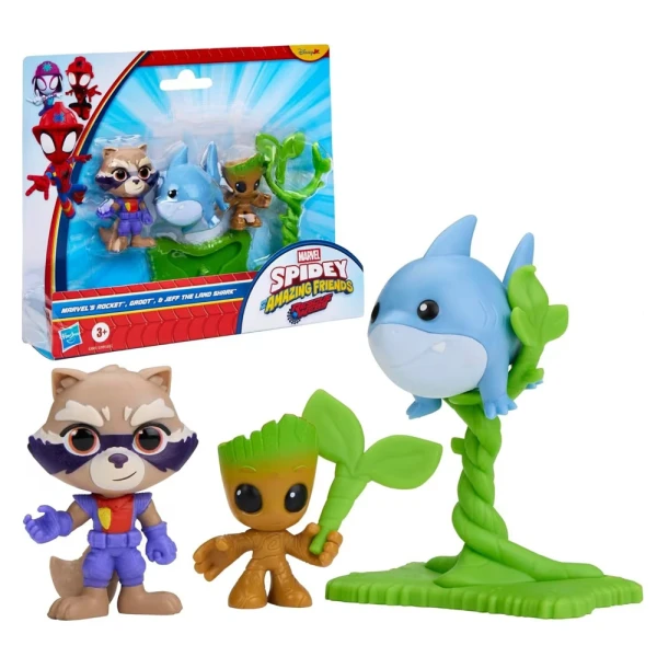 SPIDEY SAF RESCUE WEB FIGURES SET WITH JEFF THE LAND SHARK