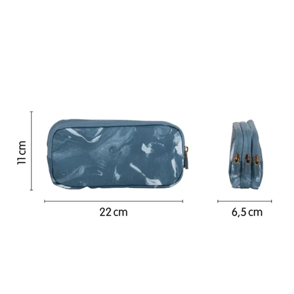 MILAN PENCIL CASE WITH 3 COMPARTMENTS 22X11X6.5 cm LAVA SERIES BLUE