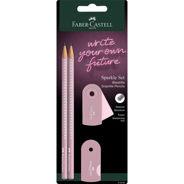 FABER-CASTELL ΣΕΤ SPARKLE II ΡΟΖ ΜΟΛΥΒΙΑ/ΓΟΜΑ/ΞΥΣΤΡΑ
