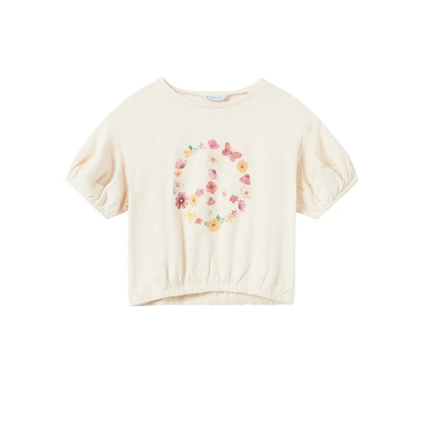 MAYORAL SHORT SLEEVE BLOUSE FLAME LIGHT BEIGE