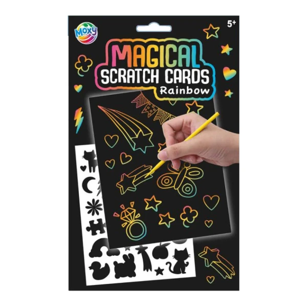 SCRATCH GLITTER-RAINBOW 4 A5 SHEETS - 2 DESIGNS