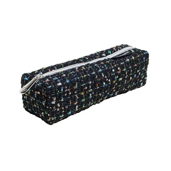 EXACOMPTA SQUARE TWEED-STYLE PENCIL CASE 22 x 6 cm – 2 COLOURS