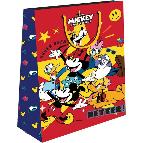 ΧΑΡΤΙΝΗ ΣΑΚΟΥΛΑ ΔΩΡΟΥ 33X12X45 εκ. DISNEY MICKEY & FRIENDS - 2 ΣΧΕΔΙΑ