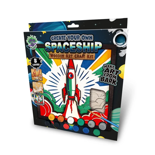 SPLAT PLANET WOODEN ART CRAFT KIT SPACESHIP