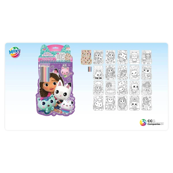 GABBY\'S DOLLHOUSE SHAPED COLOURING PAD 20 SHEETS