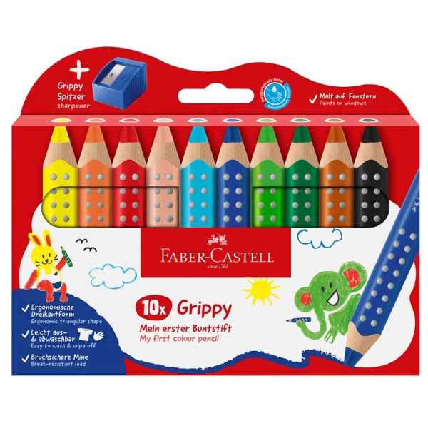FABER-CASTELL ΞΥΛΟΜΠΟΓΙΕΣ GRIPPY ΣΕΤ 10 τεμ. ΚΑΙ ΞΥΣΤΡΑ