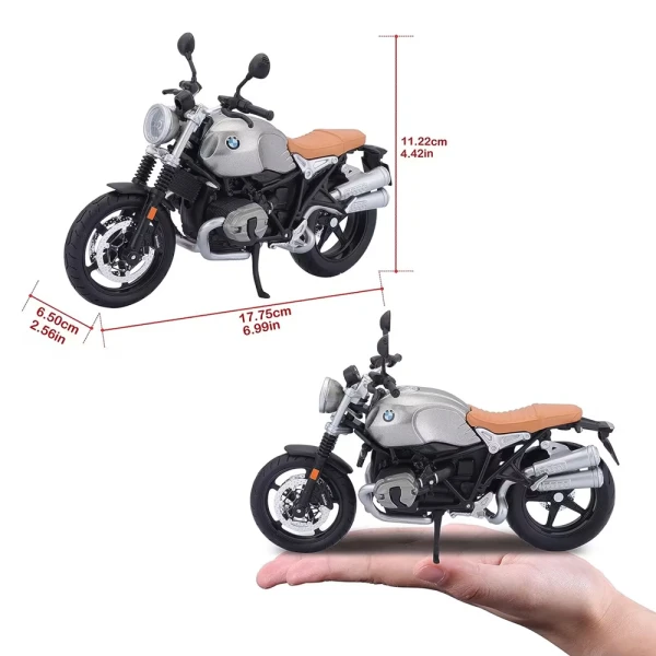 MAISTO 1:12 MOTORCYCLES - BMW R NINE T SCRAMBLER MET GREY