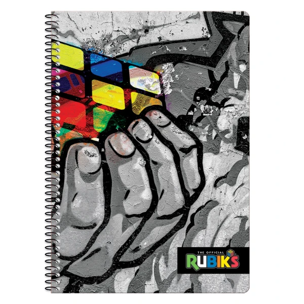 SPIRAL NOTEBOOK 17X25 cm 2 SUBJECTS RUBIKS - 3 DESIGNS