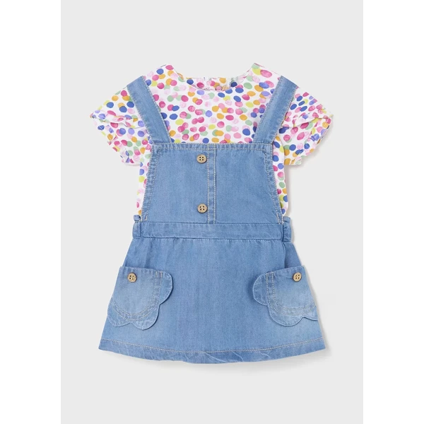 MAYORAL SET SKIRT DUNGAREES DENIM