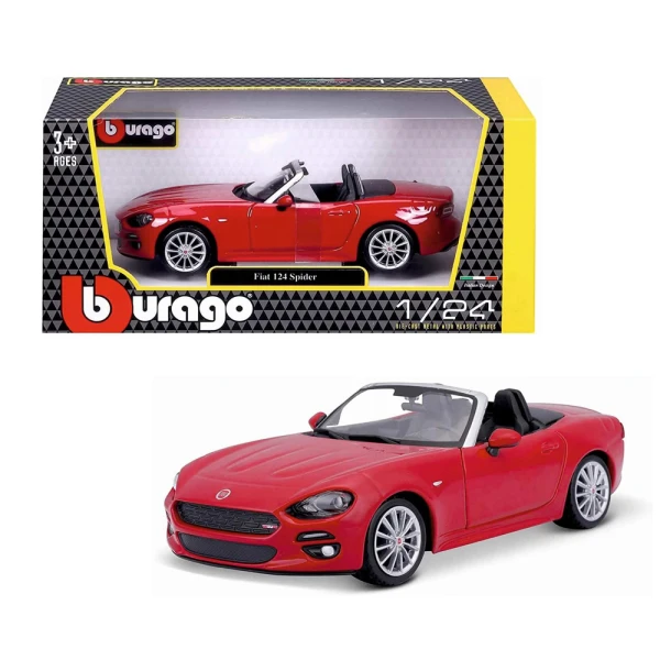BBURAGO 1:24 FIAT 124 SPIDER RED
