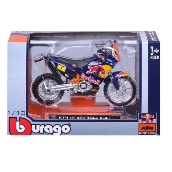 BBURAGO MOTORCYCLE 1:18 RED BULL KTM RACING - 3 ΣΧΕΔΙΑ