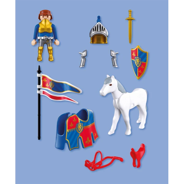 PLAYMOBIL KNIGHTS ΑΡΧΗΓΟΣ ΛΕΟΝΤΟΚΑΡΔΩΝ ΙΠΠΟΤΩΝ ΜΕ ΑΛΟΓΟ