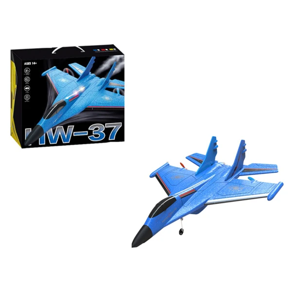 2.4GHZ REMOTE-CONTROLLED FOAM AIRPLANE BLUE WITH USB, MULTI-DIRECTIONAL, SMART GYROSCOPE