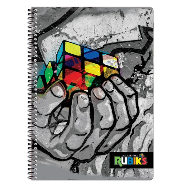 SPIRAL NOTEBOOK 17X25 cm 2 SUBJECTS RUBIKS - 3 DESIGNS