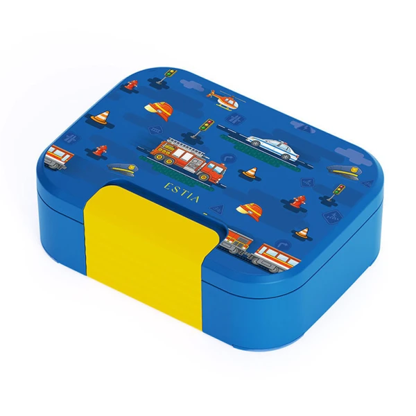 LUNCH BOX SAVE THE AEGEAN 750ml 2 STAINLESS STEEL REMOVABLE COMPARTMENTS CITY HEROES