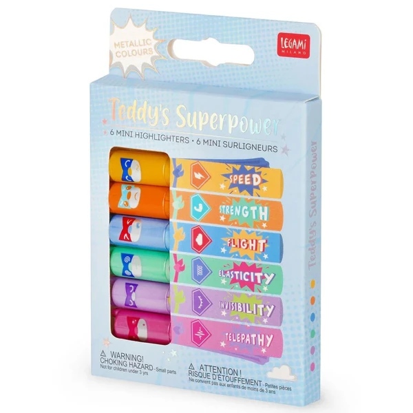 LEGAMI ΣΕΤ 6 MINI HIGHLIGHTERS - TEDDY\'S SUPERPOWER