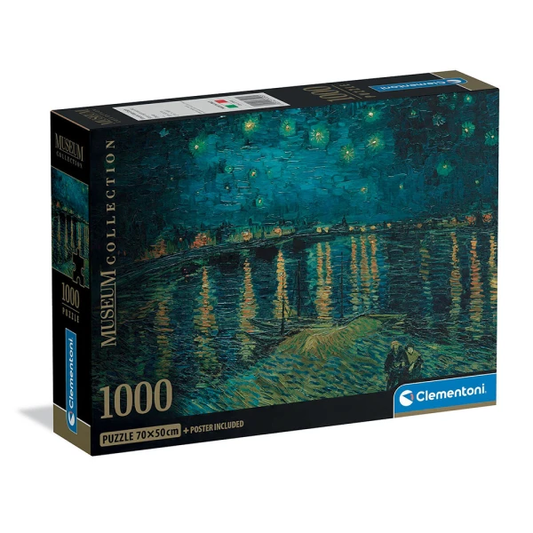 CLEMENTONI ΠΑΖΛ MUSEUM VAN GOGH ΈΝΑΣΤΡΗ ΝΥΧΤΑ ΠΑΝΩ ΑΠΟ ΤΟ ΡΗΝΟ 1000 τεμ.