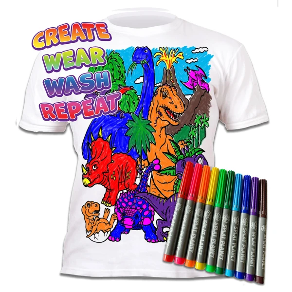 SPLAT PLANET ΠΛΕΝΟΜΕΝΟ T-SHIRT ΖΩΓΡΑΦΙΚΗΣ DINOSAURS ΜΕ ΜΑΡΚΑΔΟΡΟΥΣ (5-6 ΕΤΩΝ)