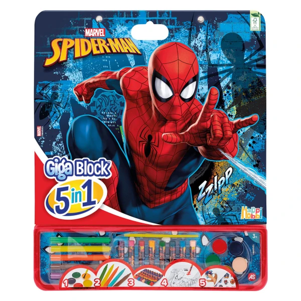 GIGA BLOCK ΣΕΤ ΖΩΓΡΑΦΙΚΗΣ SPIDER-MAN EVERGREEN 5 ΣΕ 1 ΓΙΑ 3+ ΧΡΟΝΩΝ