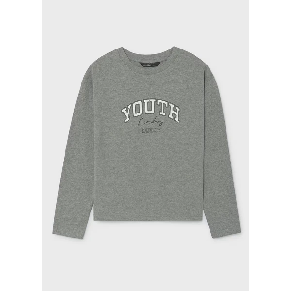 MAYORAL T-SHIRT ΜΑΚΡΥΜΑΝΙΚΟ BASIC ΓΚΡΙ ΣΚΟΥΡΟ