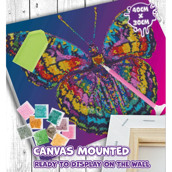 SPLAT PLANET ΣΕΤ DIAMOND PAINTING ΣΕ ΚΑΜΒΑ ΜΕ ΤΕΛΑΡΟ 30Χ40 εκ. BUTTERFLY