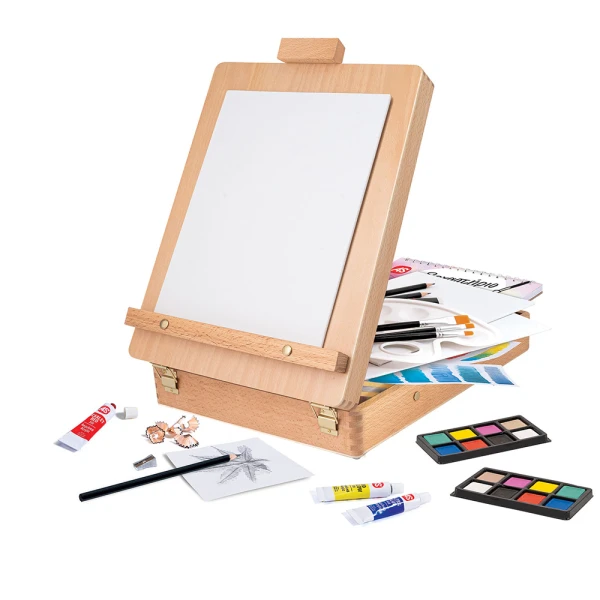 AS MEGA PAINTING WORKSHOP 5 IN 1 WITH WOODEN  CASE-EASEL FOR AGES 7+