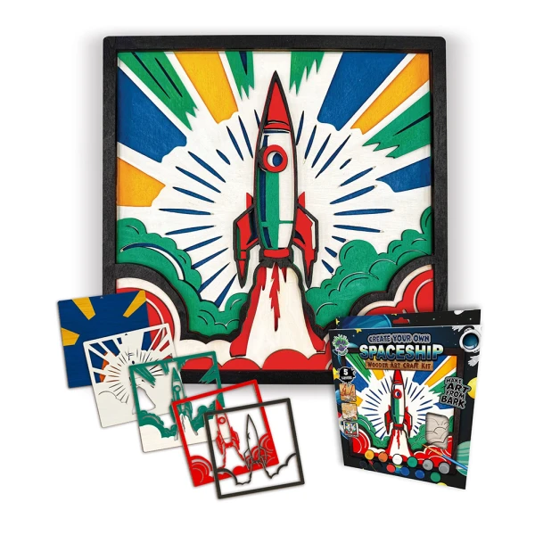 SPLAT PLANET WOODEN ART CRAFT KIT SPACESHIP