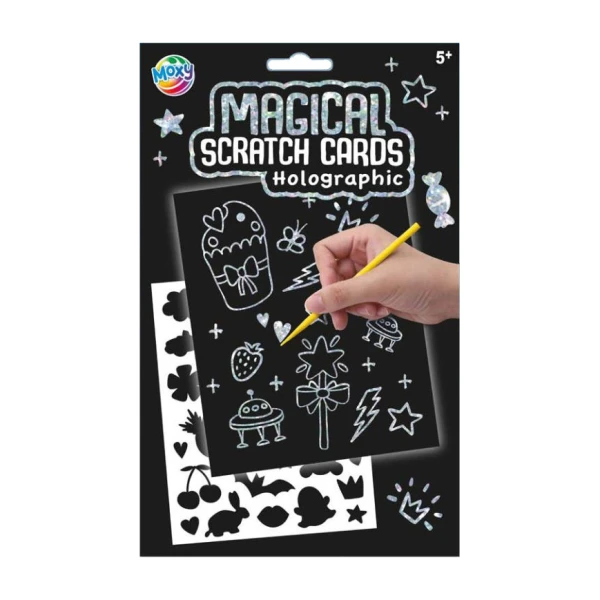 SCRATCH GLITTER-RAINBOW 4 A5 SHEETS - 2 DESIGNS