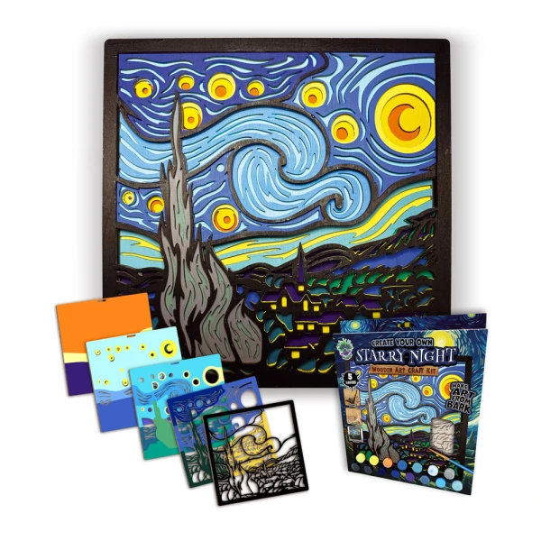 SPLAT PLANET ΞΥΛΙΝΟ ΣΕΤ ΧΕΙΡΟΤΕΧΝΙΑΣ STARRY NIGHT WOOD ART 25X25εκ.