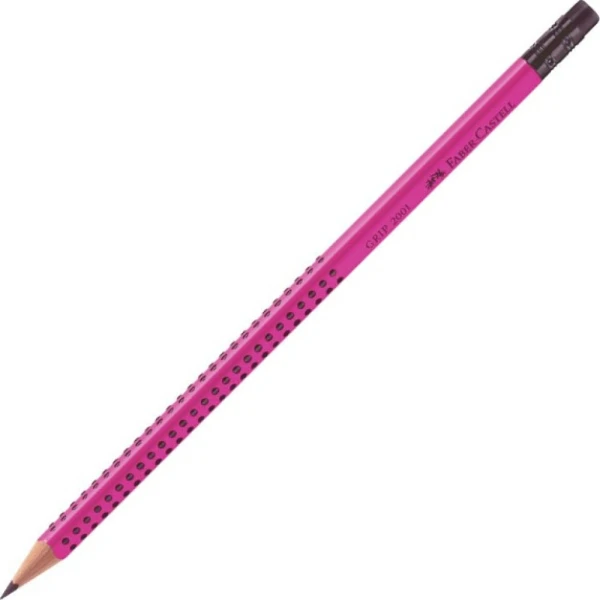 FABER-CASTELL ΜΟΛΥΒΙ GRIP MAGENTA ΜΕ ΓΟΜΑ