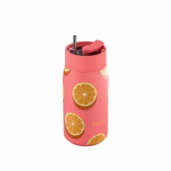 ESTIA HOME ART ΘΕΡΜΟΣ LENS SAVE THE AEGEAN 360ml ORANGE POP