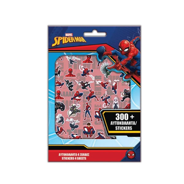ΑΥΤΟΚΟΛΛΗΤΑ 300 τεμ. ΜΠΛΟΚ 14,5Χ21,5 εκ. SPIDERMAN