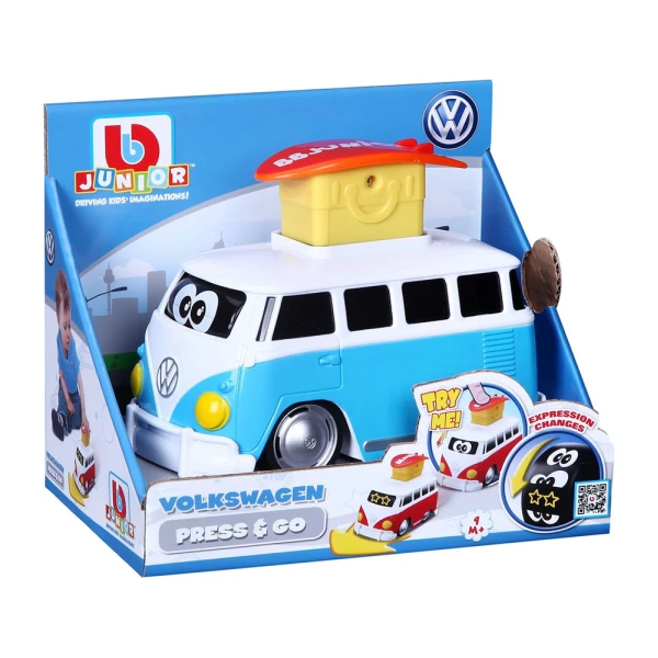 BURAGO BB JUNIOR PRESS & GO VOLKSWAGEN SAMBA - 2 ΧΡΩΜΑΤΑ