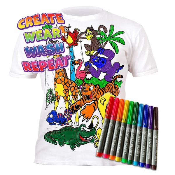 SPLAT PLANET ΠΛΕΝΟΜΕΝΟ T-SHIRT ΖΩΓΡΑΦΙΚΗΣ ZOO ΜΕ ΜΑΡΚΑΔΟΡΟΥΣ (5-6 ΕΤΩΝ)