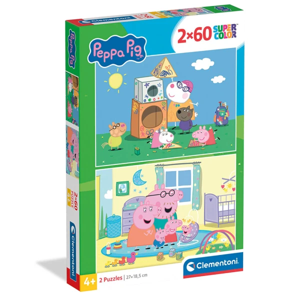 CLEMENTONI ΠΑΙΔΙΚΟ ΠΑΖΛ SUPER COLOR PEPPA PIG 2X60 τεμ.