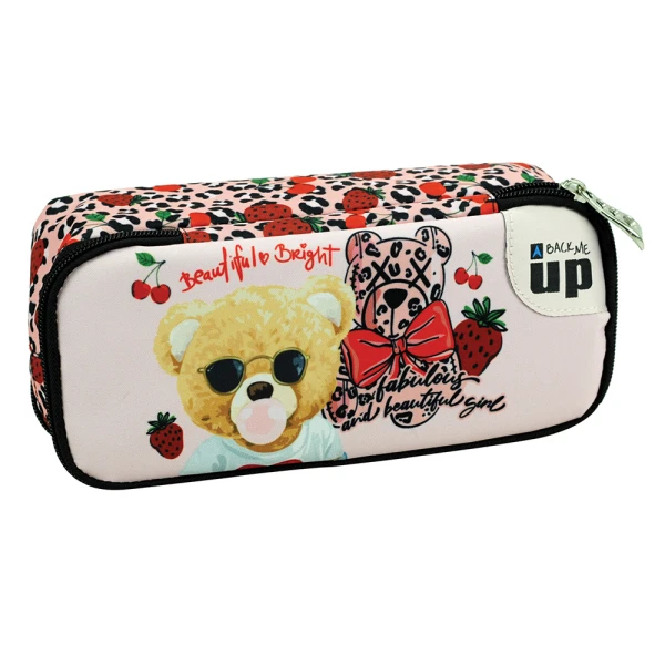 BACK ME UP OVAL PENCIL CASE FASHION BEAR