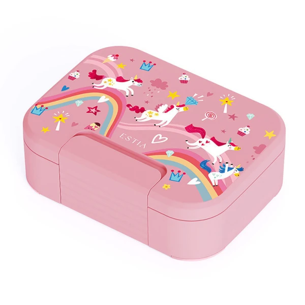 LUNCH BOX SAVE THE AEGEAN 750ml 2 STAINLESS STEEL REMOVABLE COMPARTMENTS RAINBOW DREAMS